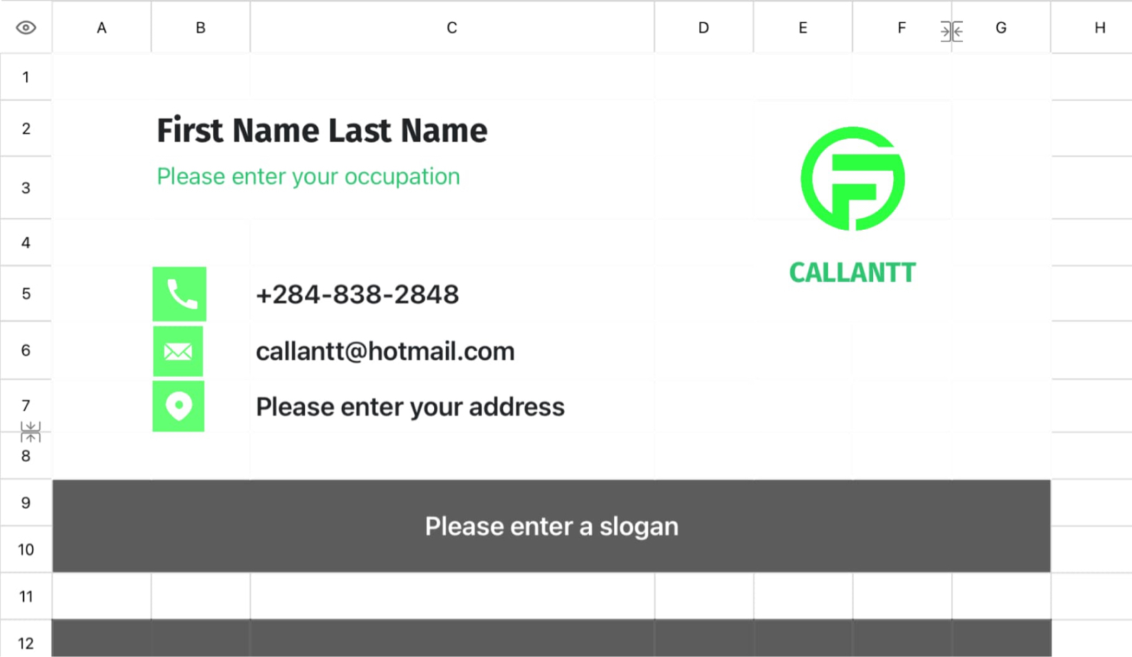 Green business card